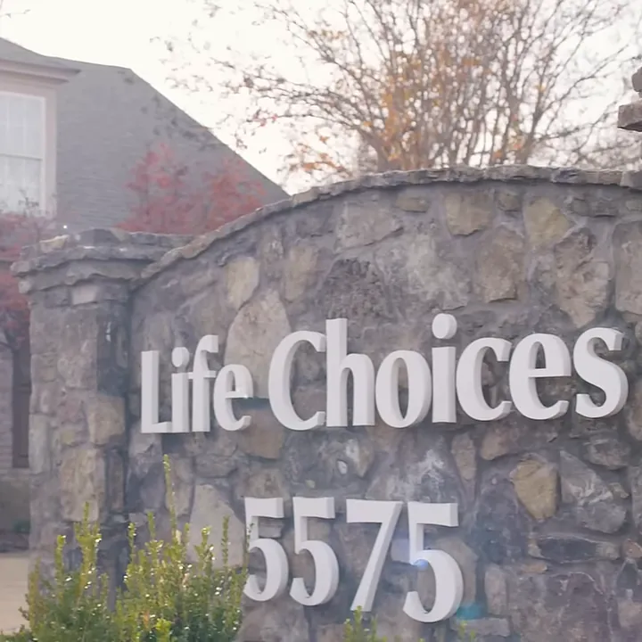 The stone Life Choices sign at 5575 Raleigh-LaGrange Road in Memphis